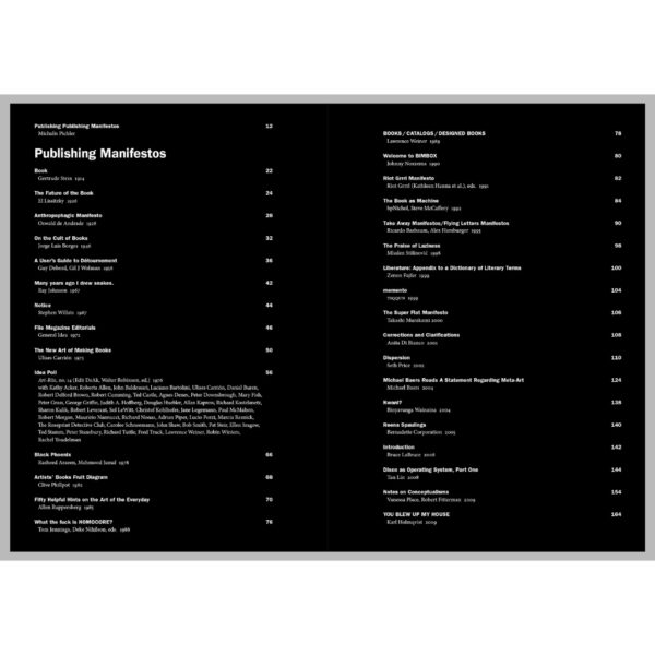 (Eng) Publishing Manifestos: An International Anthology from Artists and Writers / Michalis Pichler