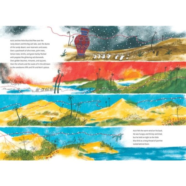 9780994109866-04.jpg (Eng Hardcover) Azizi and the Little Blue Bird / Laïla Koubaa / Mattias De Leeuw / Book Island