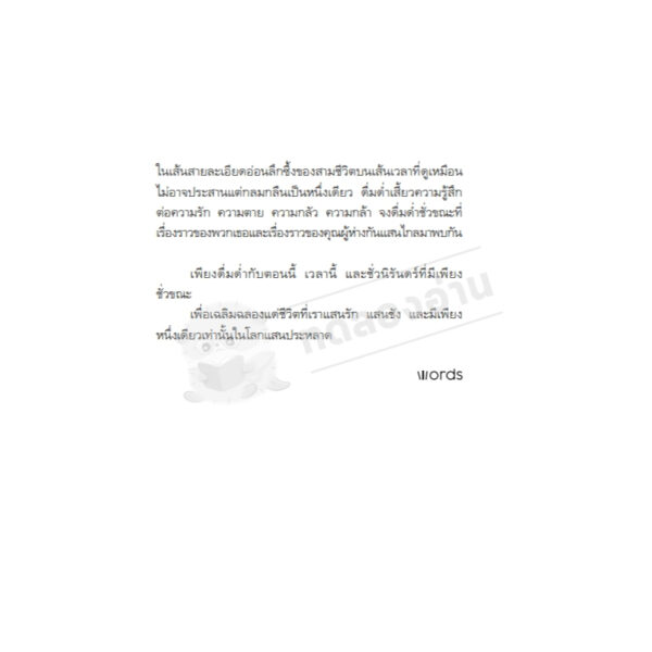 9786161886752-04.jpg ขณะหนึ่งชั่วนิรันดร์ THE HOURS / ไมเคิล คันนิงแฮม Michael Cunningham / ขีดขิน จินดาอนันต์ / Words