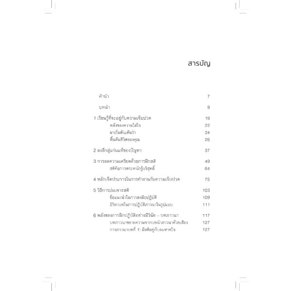 9786164810433-04.jpg ฝึกสติบรรเทาความเจ็บปวด (Mindfulness Meditation for Pain Relief) / จอน คาบัต-ซินน์ (Jon Kabat-Zinn) / สมสิทธิ์ อัสดรนิธี / สวนเงินมีมา