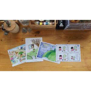 Postcard Set 4 ลาย Story หัวแตงโม / องอาจ ชัยชาญชีพ / PTK Studio