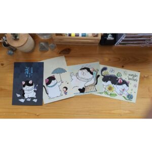 Postcard Set 4 ลาย เทพเจ้าแมว / องอาจ ชัยชาญชีพ / PTK Studio
