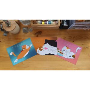 PTK04-01.jpg Postcard Set 3 แมว 3 สี ภาษาอังกฤษ-ญี่ปุ่น / องอาจ ชัยชาญชีพ / PTK Studio