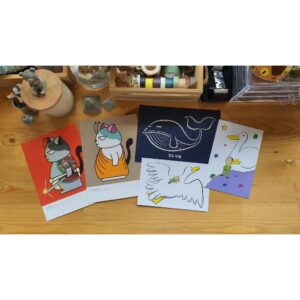Postcard Set 5 ลาย Artwork Ong-art / องอาจ ชัยชาญชีพ / PTK Studio