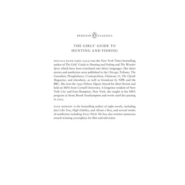 (Eng) The Girls' Guide to Hunting and Fishing / Melissa Bank / Penguin Classics