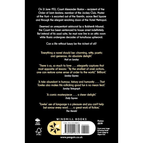 9780099558781-02.jpg (Eng) Gentleman In Moscow (Paperback) / AMOR TOWLES