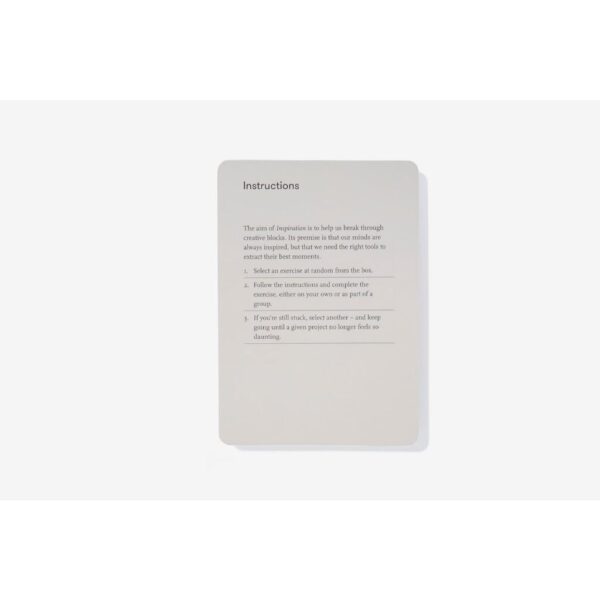 9781915087706-07.jpg (Eng) Inspiration Cards 52 exercises to stimulate creativity, playfulness and innovative thinking Cards / The School of Life